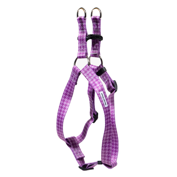 Purple Houndstooth Dog Step-in Harness