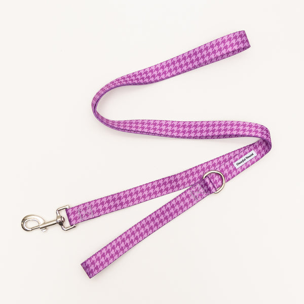 Purple Houndstooth Dog Leash