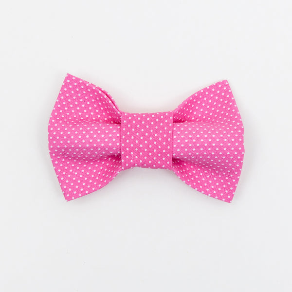 Pink Pin Dot Dog Bow Tie