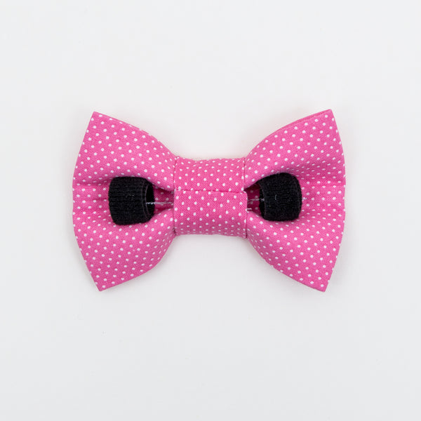 Pink Pin Dot Dog Bow Tie