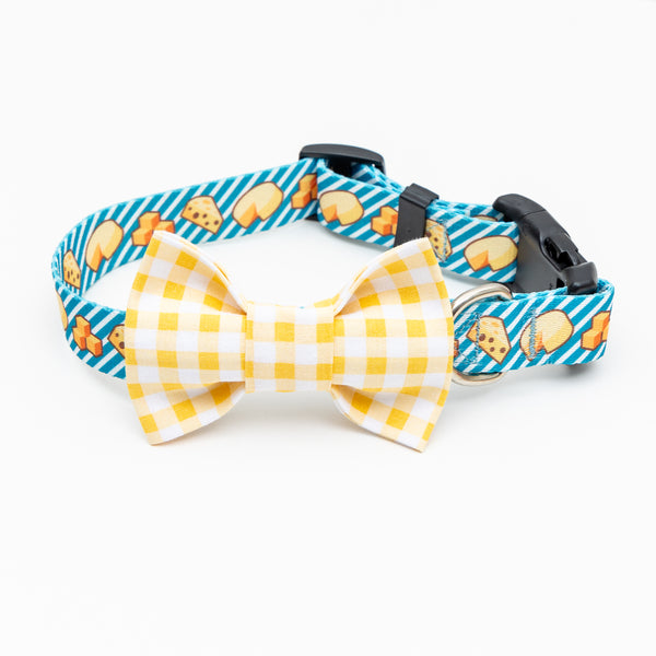Yellow Gingham Dog Bow Tie