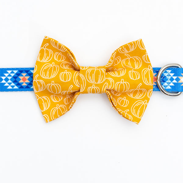 Pumpkins on Gold Dog Bow Tie