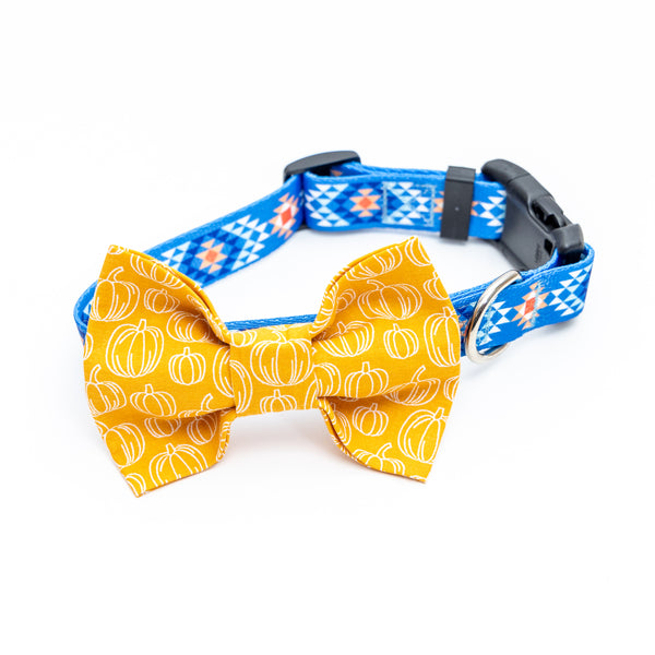 Pumpkins on Gold Dog Bow Tie