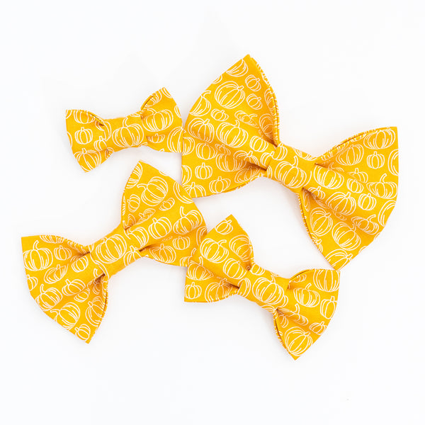 Pumpkins on Gold Dog Bow Tie