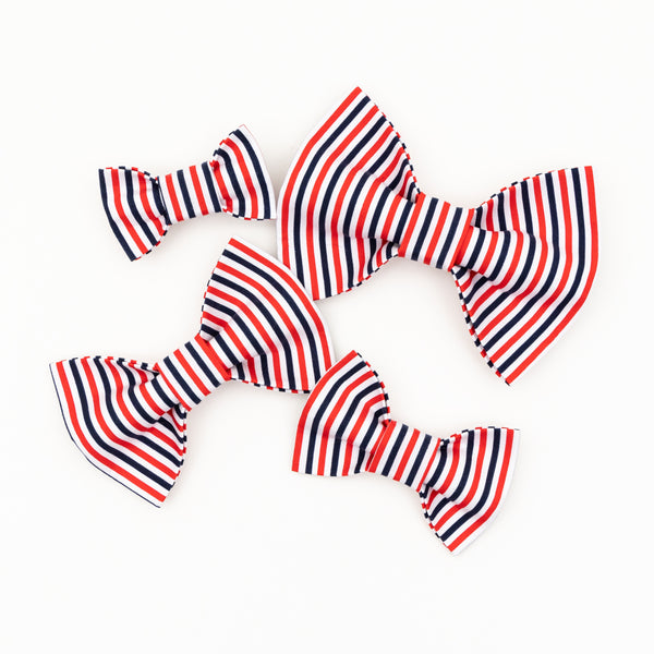 Patriotic Stripes Dog Bow Tie