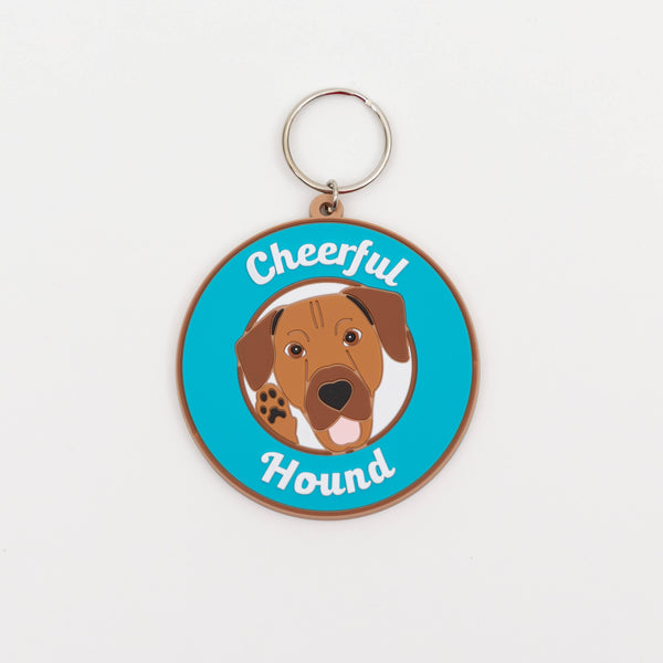 Cheerful Hound Logo Key Chain