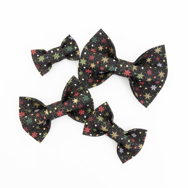 Sparkling Snowflakes Dog Bow Tie