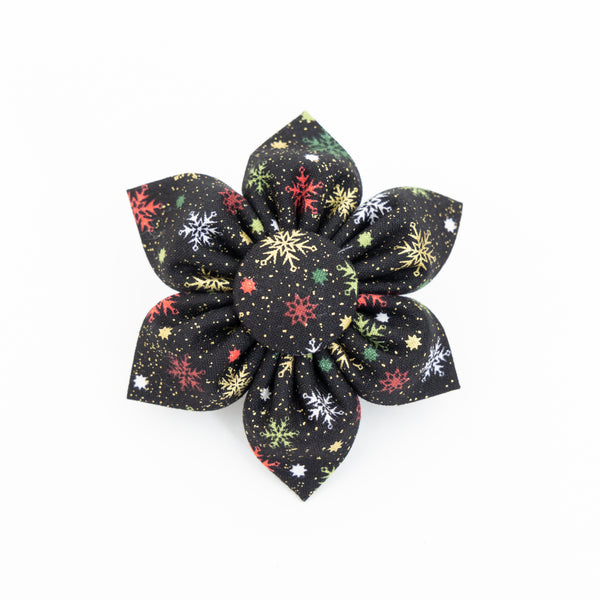 Sparkling Snowflakes Dog Collar Flower