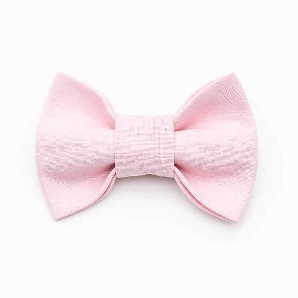 Light Pink Linen Dog Bow Tie