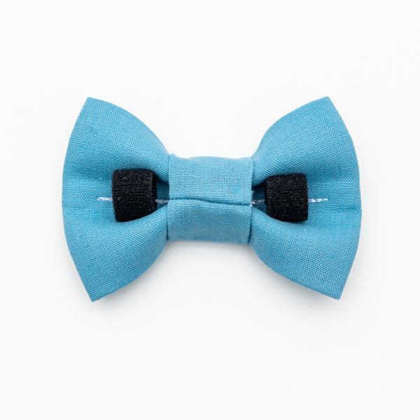 Slate Blue Linen Dog Bow Tie