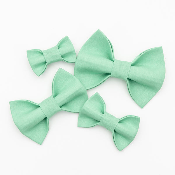 Willow Green Linen Dog Bow Tie