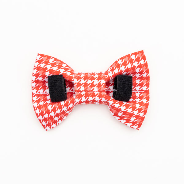 Red Houndstooth Dog Bow Tie