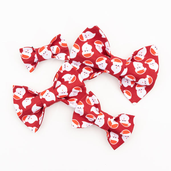 Santa on Red Dog Bow Tie