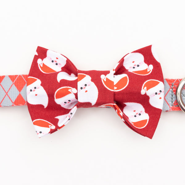 Santa on Red Dog Bow Tie