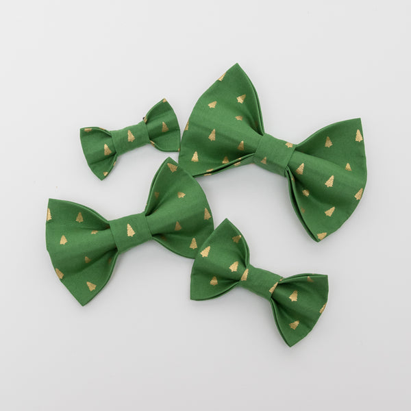 Golden Pine Tree Dog Bow Tie - Small Only