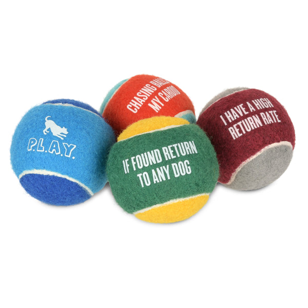 Dog Tennis Balls - 4 Pack by P.L.A.Y.
